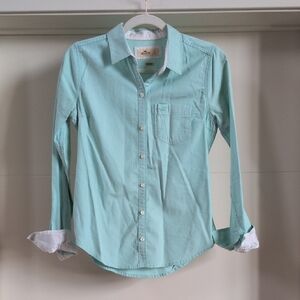 Hollister Mint Green Fitted Shirt